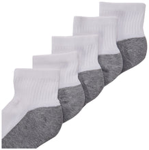 Load image into Gallery viewer, Hanes Boys Socks, Double Tough Cushioned Ankle And No Show, 12-pair Packs Athletic-socks, Ankle - White/Grey Bottom - 12 Pack, Medium US
