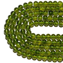Load image into Gallery viewer, Natural Gemstone Beads 6mm Peridot Beads Polished Round Smooth Stone Beads for Bracelets Jewelry Making 15inch Loose Beads
