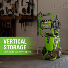 Load image into Gallery viewer, Greenworks Pro Brushless 3000 PSI (CSA Certified) 2.0 GPM Max / 1.1 GPM Electric Pressure Washer (Rugged Steel Frame, 25 FT Hose, 35 FT GFCI Power Cord)
