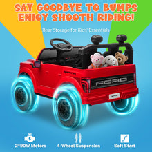 Load image into Gallery viewer, ENYOPRO Licensed Ford F-150 Raptor 24V Ride on Toys for Big Kids, 2 Seater Ride on Car for Boys &amp; Girls with Remote Control, Kids Electric Vehicle with 4 Wheels Suspension, Bluetooth (Red)
