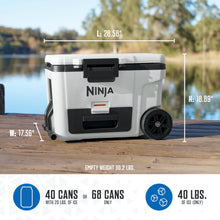 Load image into Gallery viewer, Ninja FrostVault 45QT Cooler with Wheels | Insulated with Temp Dry Storage Drawer | Keeps Ice Cold for Days | for The Beach, Camping, Picnics &amp; More | Daffodil Daze | FB245YL
