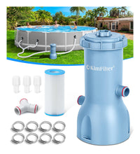 Load image into Gallery viewer, KimFilter Pro Series 1000 GPH Above Ground Pool Filter Pump, Powerful Pool Cartridge Filter Pump, Water Circulation and Filtration System -Improved Water Clean &amp; Clarity, Pools Pumps Above Ground-Blue
