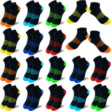 Load image into Gallery viewer, JAMEGIO boy socks 18 Pairs kids Low Cut socks Half Cushion Sport Ankle Athletic Sock for Little Big Kids Size Age 3-14 Years (3-5 Years)
