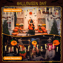 Load image into Gallery viewer, Qmioti Floating Candles with Wand Timer Remote Control - 12 Pack Flickering Warm Light LED Candle, Halloween Decorations for Indoor Outdoor Home Room, Party, Birthday, Wedding (White)
