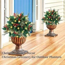 Load image into Gallery viewer, Pre-lit Artificial Christmas Tree Urn Filler, Outdoor Christmas Tree Feel Real Urn Filler with Lights &amp;Tripod Stake, Lighted Holiday Planter Filler for Outdoor, Weatherproof (1Pcs-B)
