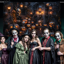 Load image into Gallery viewer, KatchOn, XtraLarge Spooky Halloween Backdrop - 72x44 Inch | Halloween Banner for Pumpkin Halloween Decorations | Halloween Photo Backdrop | Halloween Pumpkin Banner for Halloween Party Decorations
