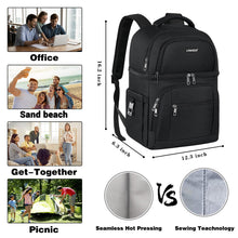 Load image into Gallery viewer, Cooler Backpack,Insulated Backpack Cooler Leakproof Double Deck Cooler Bag for Men Women RFID Lunch Backpack

