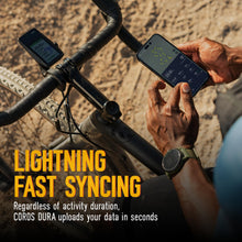 Load image into Gallery viewer, COROS DURA Solar GPS Bike Computers, 120-Hour GPS Battery Life, Solar Charging, 2.7" MIP Color Touchscreen, Fast Data Sync, Turn-By-Turn Navigation, Dual-Freq GPS, Strava, Ride with GPS, Komoot Routes
