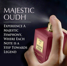 Load image into Gallery viewer, Prince Parfums Dubai - Majestic Oudh Extrait de Parfum - Unisex Luxury Fragrance - 3.4 oz - Long-Lasting Signature Scent - Sophisticated, Rich Oudh with Amber, Vanilla, and Musk
