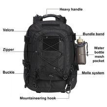 Load image into Gallery viewer, ZSearARMY Large Tactical Backpack for Men Military Backpack with DIY System for Travel, Work,Camping,Hunting,Hiking,Sports (BLACK)
