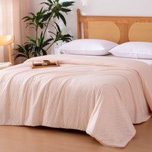 Load image into Gallery viewer, Amazon Basics Cooling Comforter, Soft Lightweight Waffle Weave Blanket for Hot Sleepers, Summer &amp; All Season Bedding to Keep Cool for Night Sweats, 106"x90", King, Pink
