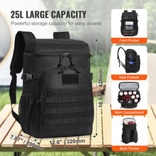 Load image into Gallery viewer, VEVOR Tactical Backpack Cooler, 25L Lunchbox for Work Insulated Leakproof with MOLLE, Lunch Cooler Box with Storage Bags, Lunch Bags Soft Cooler for Office, Picnic, Hiking, Beach, Camping
