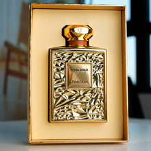 Load image into Gallery viewer, Lonkoom Regal Gold Unisex Perfume for Women Men, Fruity Gourmand Eau De Parfum Spray Long-Lasting Fragrance 3.4 Fl Oz/100ml, Tropical Notes of Orchid Heliotrope Tangerine Vanilla Musk Sandalwood
