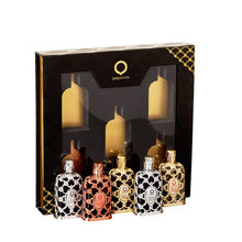 Load image into Gallery viewer, Orientica Luxury Collection Miniature Discovery Set (Without Box) Eau De Parfum - Amber Rouge, Royal Amber, Oud Saffron, Velvet Gold &amp; Royal Bleu - Arabic Perfume for Men &amp; Women - 5 x 7.5ml
