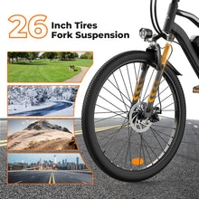 Load image into Gallery viewer, Fcgeoi Electric Bike, 750W Peak Motor, 60+ Miles Range &amp; 20MPH, Removable Battery, 26" Tires, Dual Disc Brake, Shock Absorber, Commuting Electric Bikes for Adults
