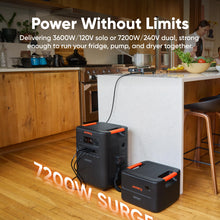 Load image into Gallery viewer, Jackery HomePower 3600 Plus Portable Power Station, 3600W AC Output, 3584Wh LFP Solar Generator, Expandable up to 21kWh, Essential Home Backup for Home Use, Emergencies, RV (Solar Panel Optional)
