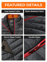 Load image into Gallery viewer, ORORO Women's Lightweight Heated Vest with Battery (Charger Not Included) (Black,S)
