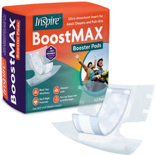 Load image into Gallery viewer, Inspire Incontinence Booster Pads Super Absorbent Absorbs Over 5 Cups | Liner Women and Men | Inserts for Adult Diapers Overnight 22 Count
