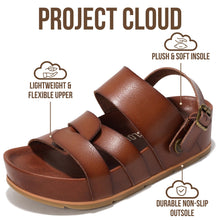 Load image into Gallery viewer, Project Cloud Platform Sandals Women – Strappy Wedges with Comfortable Plush &amp; Soft Insole – Lightweight &amp; Non Slip Platform Sandals for Women 2026 (Proud,CLAY,8)
