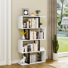 Load image into Gallery viewer, YITAHOME 5-Tier Bookshelf, S-Shaped Z-Shelf Bookshelves and Bookcase, Modern Freestanding Multifunctional Decorative Storage Shelving for Living Room Home Office, Cream White
