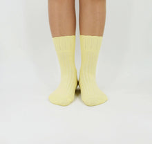 Load image into Gallery viewer, SRYL Womens Super Soft Combed Cotton Socks 3-Pairs,(Multicolor may choose) C317 (3 pairs-Light yellow)
