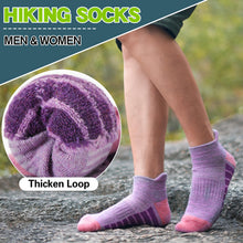 Load image into Gallery viewer, Welwoos Merino Wool Ankle Hiking Socks Thermal Warm Thick Winter Compression Support Running Cushion Athletic No Show Socks for Women Men Gifts Stocking Stuffers 6 Pairs(Light Striped Style,L)
