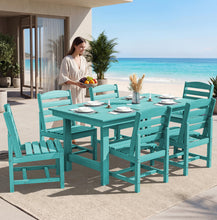 Load image into Gallery viewer, SERWALL Patio Dining Sets for 6 Person, HDPE Dining Set with 6 Armless Chairs, Aruba
