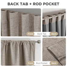 Load image into Gallery viewer, Joydeco Blackout Curtains for Bedroom - 100% Light Blocking 2 Panels Set Linen Drapes 42" W x 108" L, Thermal Insulated Room Darkening Curtains, Linen Textured for Living Room, Rod Pocket &amp; Back Tabs
