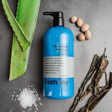 Load image into Gallery viewer, Anthony Exfoliating Body Scrub – Sea Salt, Vitamin C, And Aloe Vera Deep Cleans, Smooths Rough Patches &amp; Soothes and Protects Skin – Blue Sea Kelp Body Wash 32 Fl Oz
