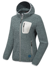 Load image into Gallery viewer, Little Donkey Andy Women's Lightweight Warm Polar Fleece Running Jacket Hooded Full-Zip Thermal Coat Hiking Travel Casual Green M
