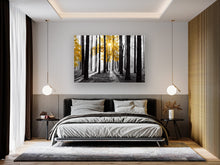 Load image into Gallery viewer, Cao Gen Decor Art S06369 Wall Art Canvas Painting Yellow Tree in Black and White Sunshine Foggy Forest Picture Poster Print Framed Ready to Hang for Living Room Bedroom Office Home Decor
