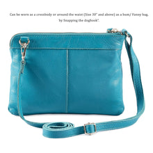 Load image into Gallery viewer, Wise Owl Accessories Small Crossbody Sling Bag Real Leather Purse for Women Crossover Trendy Shoulder Handbag (Turquoise Green Nappa)
