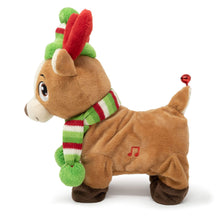Load image into Gallery viewer, Cuddle Barn | Tooty Rudy 10" Reindeer &amp; Jingling Santa 11” | Animated Stuffed Animal Plush Toy for Christmas
