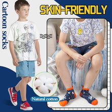 Load image into Gallery viewer, Welwoos Kids Boys Ankle Socks No Show Low Cut Funny Cute Cartoon Novelty Cotton Socks 6 Pairs Gifts Stocking Stuffers for Boys Kids(Space,3-5 Y)
