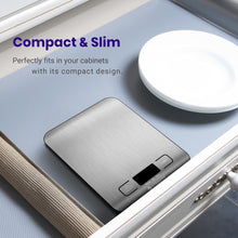 Load image into Gallery viewer, Etekcity Food Kitchen Scale, Digital Grams and Ounces for Weight Loss, Baking, Cooking, Keto and Meal Prep, LCD Display, Medium, 304 Stainless Steel
