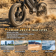 Load image into Gallery viewer, HAPPYRUN G70 Pro Dual Motor Electric Bike for Adults 5000 Peak Motor Removable Dual Battery All-Terrain 20" Fat Tire Ebike 36MPH 85+ Miles 38Ah Battery Hydraulic Disc Brake (G70PRO+Rear Shelf)
