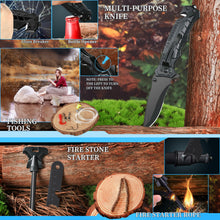 Load image into Gallery viewer, Survival Kits 38 in 1, Gifts for Men Dad Husband Him Fathers Day, Survival Gear and Equipment, Camping Accessories/Cool Gadget/Fishing Hunting Camping Essentials for Teen Men Women Adventure Lovers
