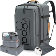 Load image into Gallery viewer, VGOAL Large Travel Backpack For Women Men, Carry On Backpack, 40L Travel Backpack Flight Approved Weekender Backpack Luggage Suitcase Backpack Expandable With 4 Packing Cubes
