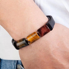 Load image into Gallery viewer, New Retro Style Lucky Natural Tiger Eye Stone Jewelry Men's Bracelet Stainless Steel Classic Leather Rope Bracelet
