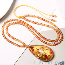 Load image into Gallery viewer, Baltic Flower Drops Pendant Natural Amber Beeswax Necklace Pendant Jewelry for Men and Women Necklaces Jewelry Necklace
