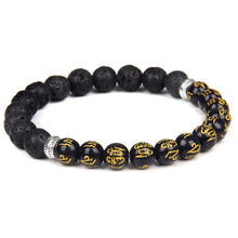 Load image into Gallery viewer, Buddhism Natural Lava Stone Beads Bracelet Men Women 8mm Malachite Beaded Yoga Healing Bracelets Prayer Lucky Jewelry Gifts
