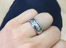 Load image into Gallery viewer, NEW 100% 925 Silver Tibetan OM Mantra Ring Buddhist OM Mani Padme Hum Ring Tibetan Spinning Ring GOOD LUCK JEWELRY
