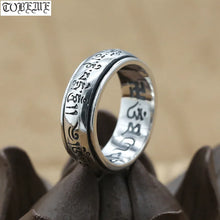 Load image into Gallery viewer, NEW 100% 925 Silver Tibetan OM Mantra Ring Buddhist OM Mani Padme Hum Ring Tibetan Spinning Ring GOOD LUCK JEWELRY
