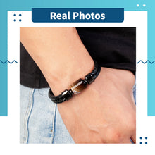 Load image into Gallery viewer, Charm Stone Bead Genuine Leather Bracelets For Men 2020 Fashion Stainless Steel Clasp Multilayer Rope Bracelet Male Jewelry Gift
