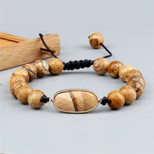 Load image into Gallery viewer, Tiger Eye Natural Picture Stone Bracelet Round Shape Pendant 8mm Beads For Men/Women Handmade Braided Bracelets&amp;Bangles Jewelry
