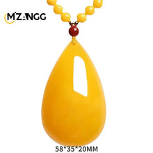Load image into Gallery viewer, Natural Chicken Fat Yellow Amber Necklace Women Pendant Necklace Fine Jewelry Water Drop Gemstone for Party Gift
