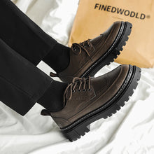 Load image into Gallery viewer, STRONGSHEN Men Casual Leather Shoes Thick Soled Formal Shoes Fashion Handmade Brogue Business Shoes Oxford Zapatos Hombre
