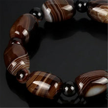 Load image into Gallery viewer, Natural Brazilian Silk Wrapped Agate Bucket Bead Bracelet Men's and Women's Lutong National Style Bracelet
