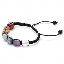 Load image into Gallery viewer, Natural Lava Stone Beads Healing Balance Charm Bracelet 7 Chakra Tiger Eye Beaded Bracelets Tibetan Buddha Prayer for Women Men
