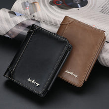 Load image into Gallery viewer, New PU Leather Men Wallets High Quality Zipper Short Desigh Card Holder Male Purse Vintage Coin Holder Men Wallets

